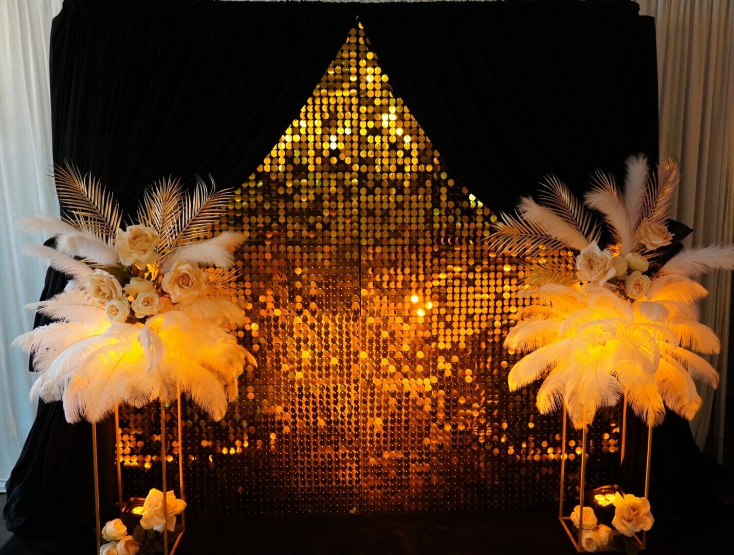 Black Gold Sequin Backdrop Feel Good Events Melbourne