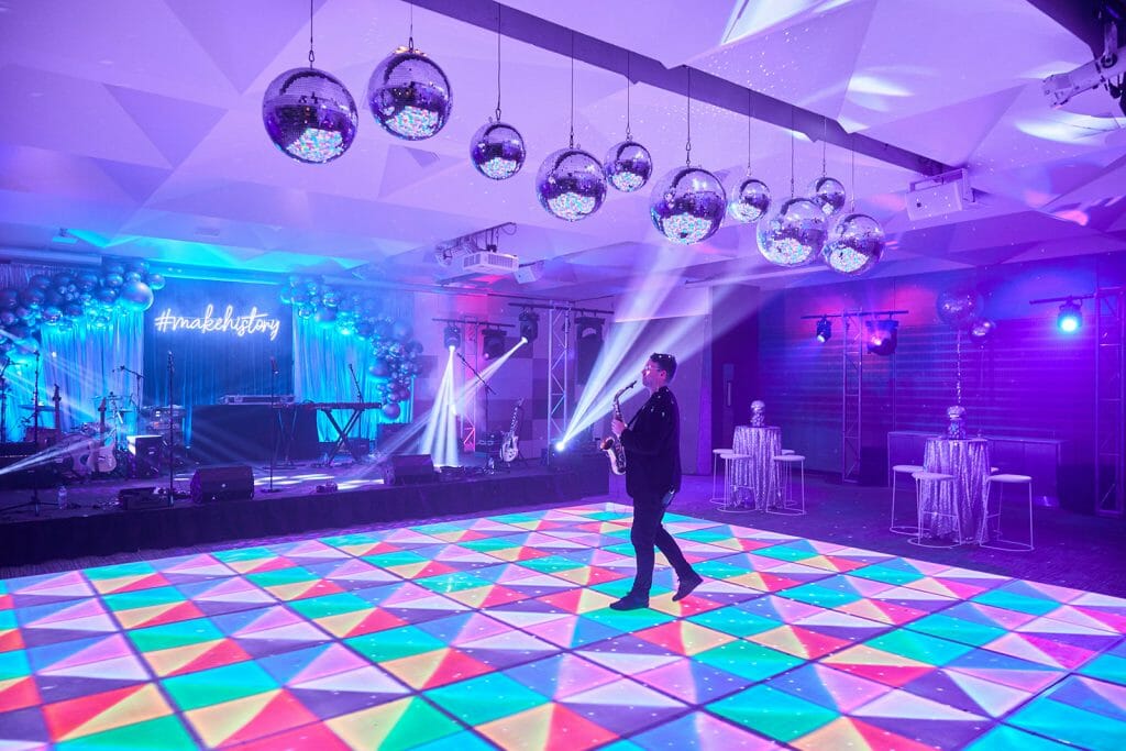 illuminated LED dance floor at ZINC event