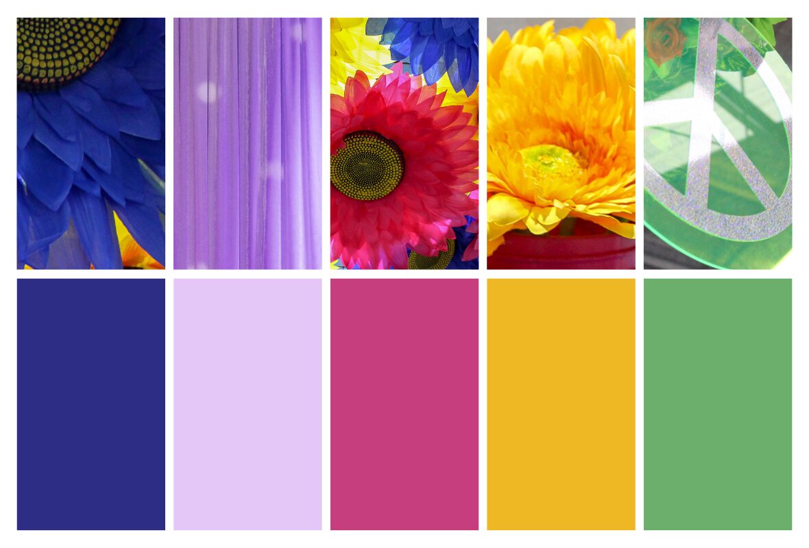 popular colours used for a 1960s party theme