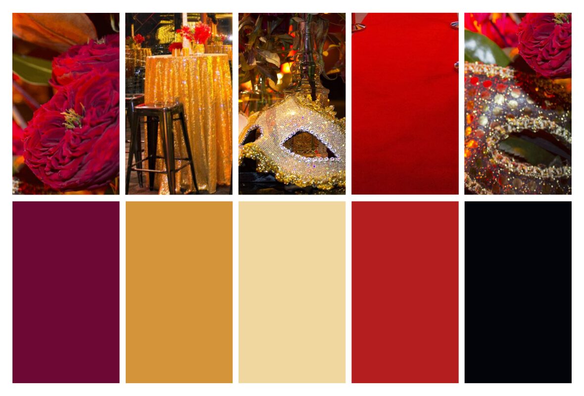 popular colours used for a masquerade party