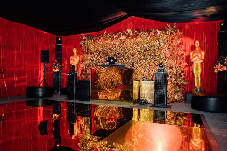 Event planning services melbourne Gold dance floor Gold DJ Booth Gold Foil backdrop