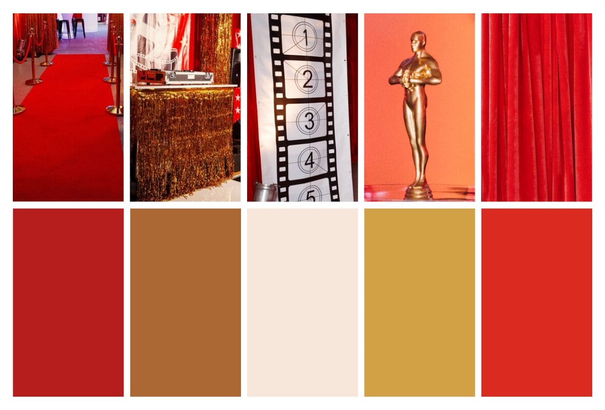 popular colours for a hollywood theme