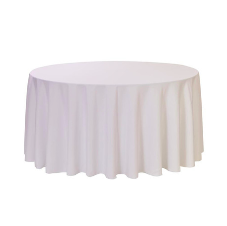 white round table linens