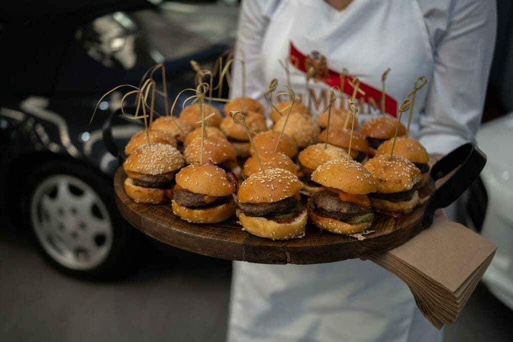 Canapes and finger food, mini burgers