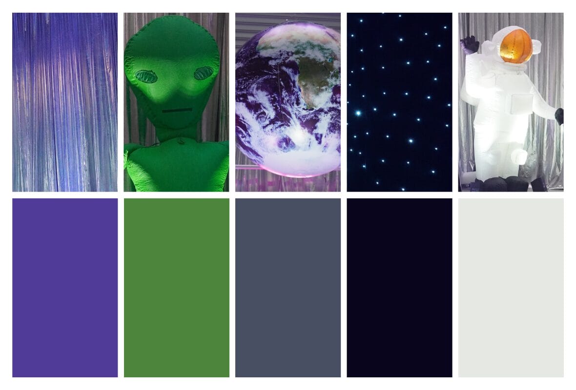 popular colours for a space theme