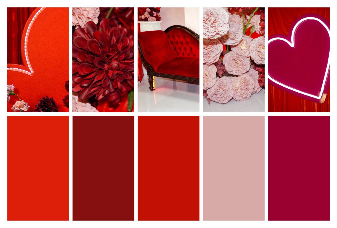 popular colours used for a valentine's inspired event