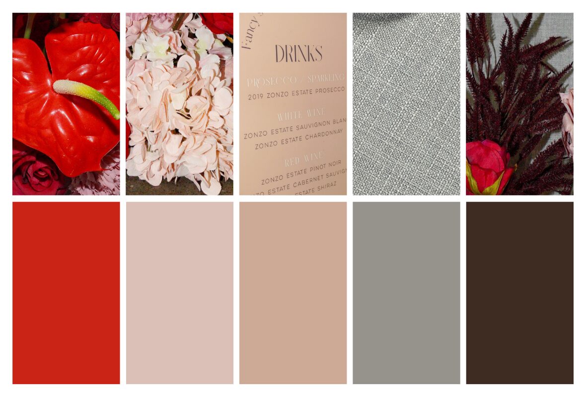 popular colours for a red and pink wedding style