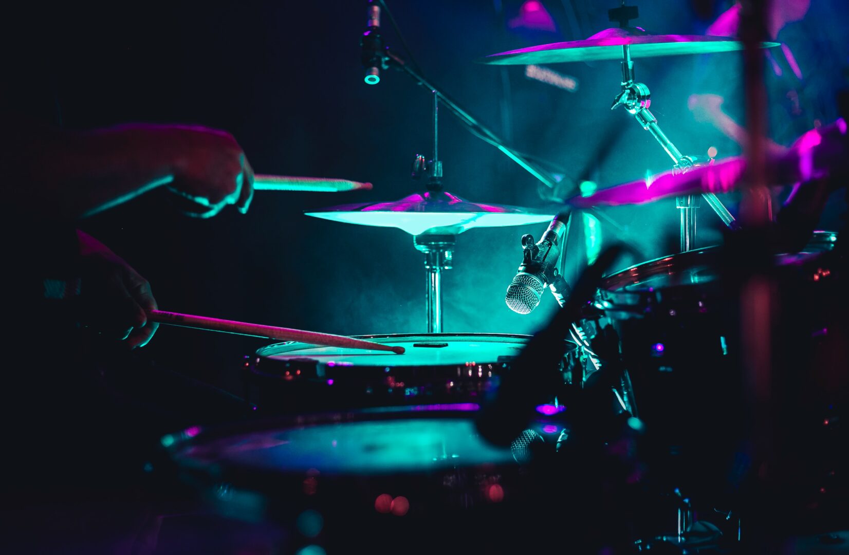 Person playing the drums