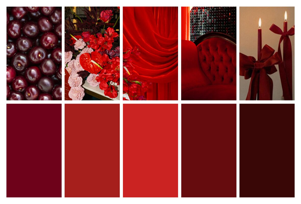 CHERRY RED - 5 wedding colour palettes for 2025