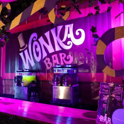 WONKA BAR the bar area of a candyland themed party wonka theme decorating essentails