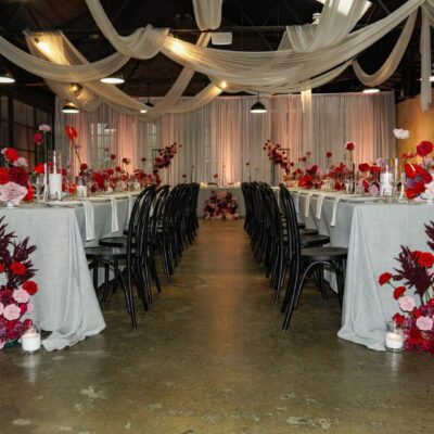 Modern Red & Pink Wedding Reception Wedding Décor Inspiration