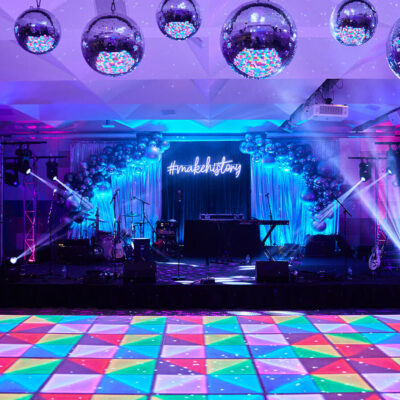 illuminated LED dance floor at ZINC event End-of-Year Party Theme Ideas for 2022